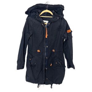 Penfield Parka Jacket Women’s XS Navy Hooded‎ Water Wind Resistant Full Zip
